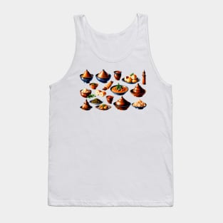 Moroccan Cuisine Food Kitchen in vibrant vector style Tank Top